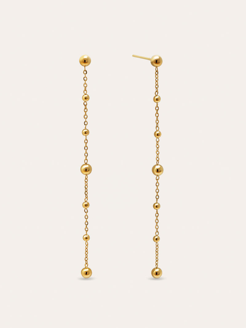 Ohrringe Long Drop Bomb Stahl mit 18kt Goldbeschichtung