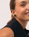 Lena Steel Earrings Gold Plated - puesto en modelo