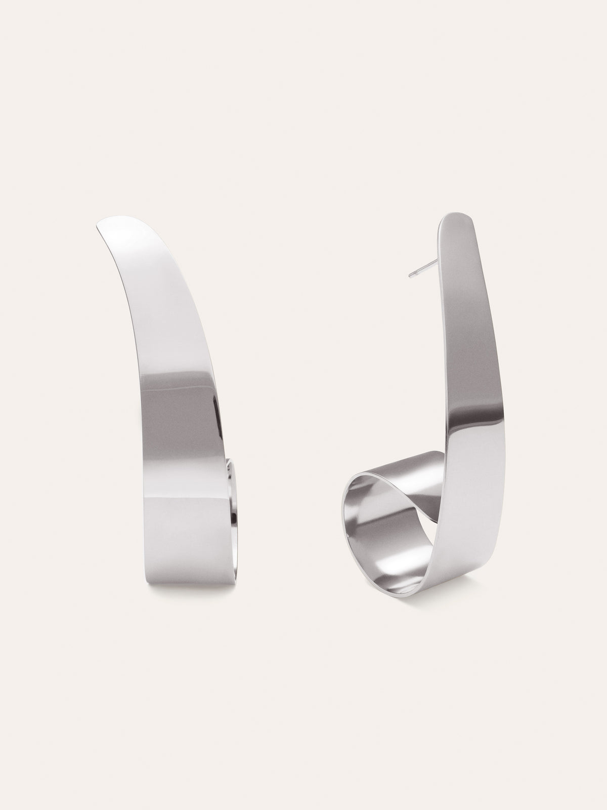 Pendientes Long Caracola Acero