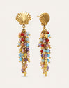 Pendientes Long Coral Acero Baño Oro