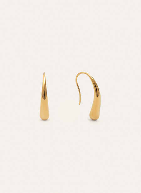 Pendientes Long Gota Acero Baño Oro