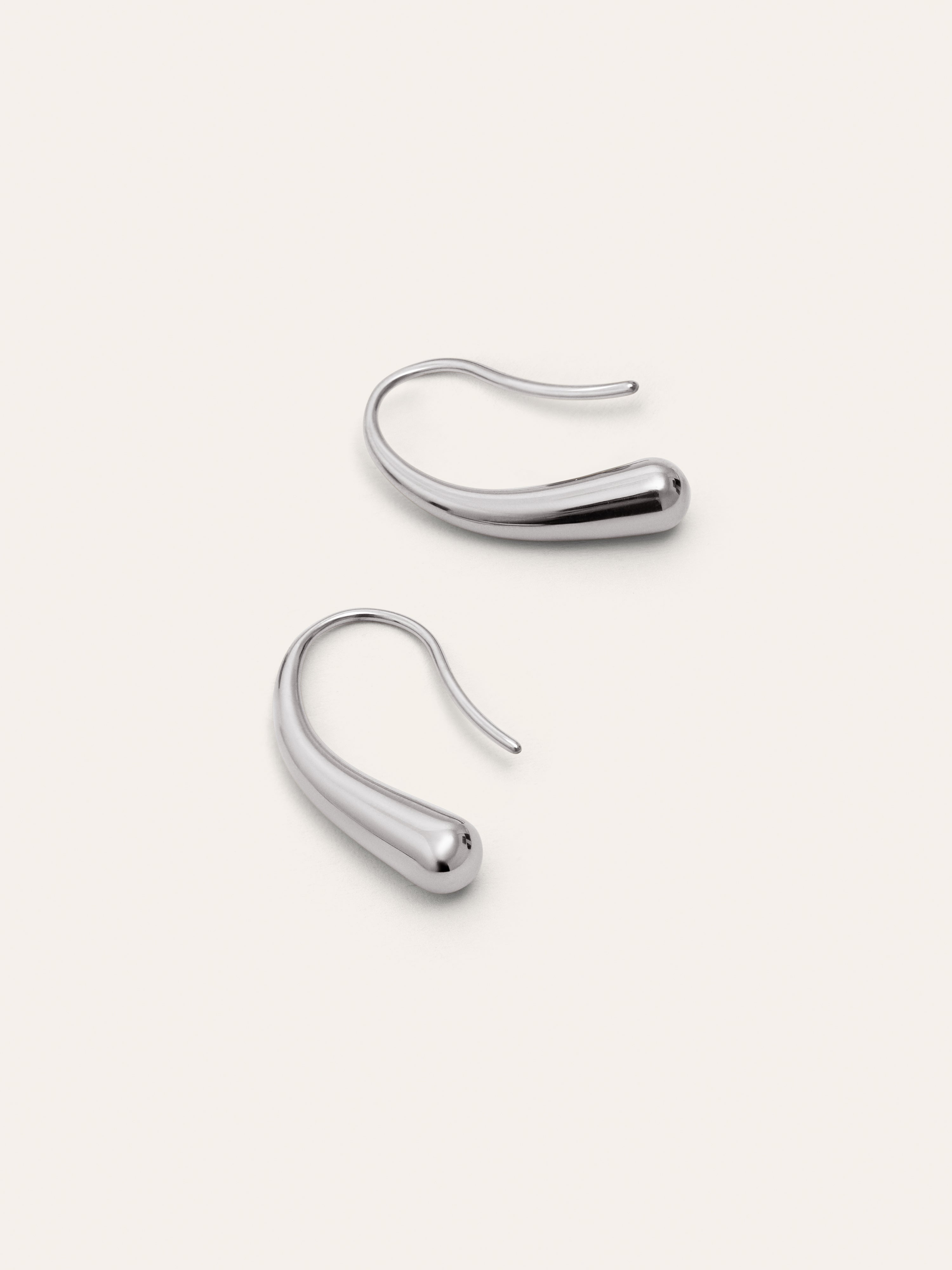 Pendientes Long Gota Acero