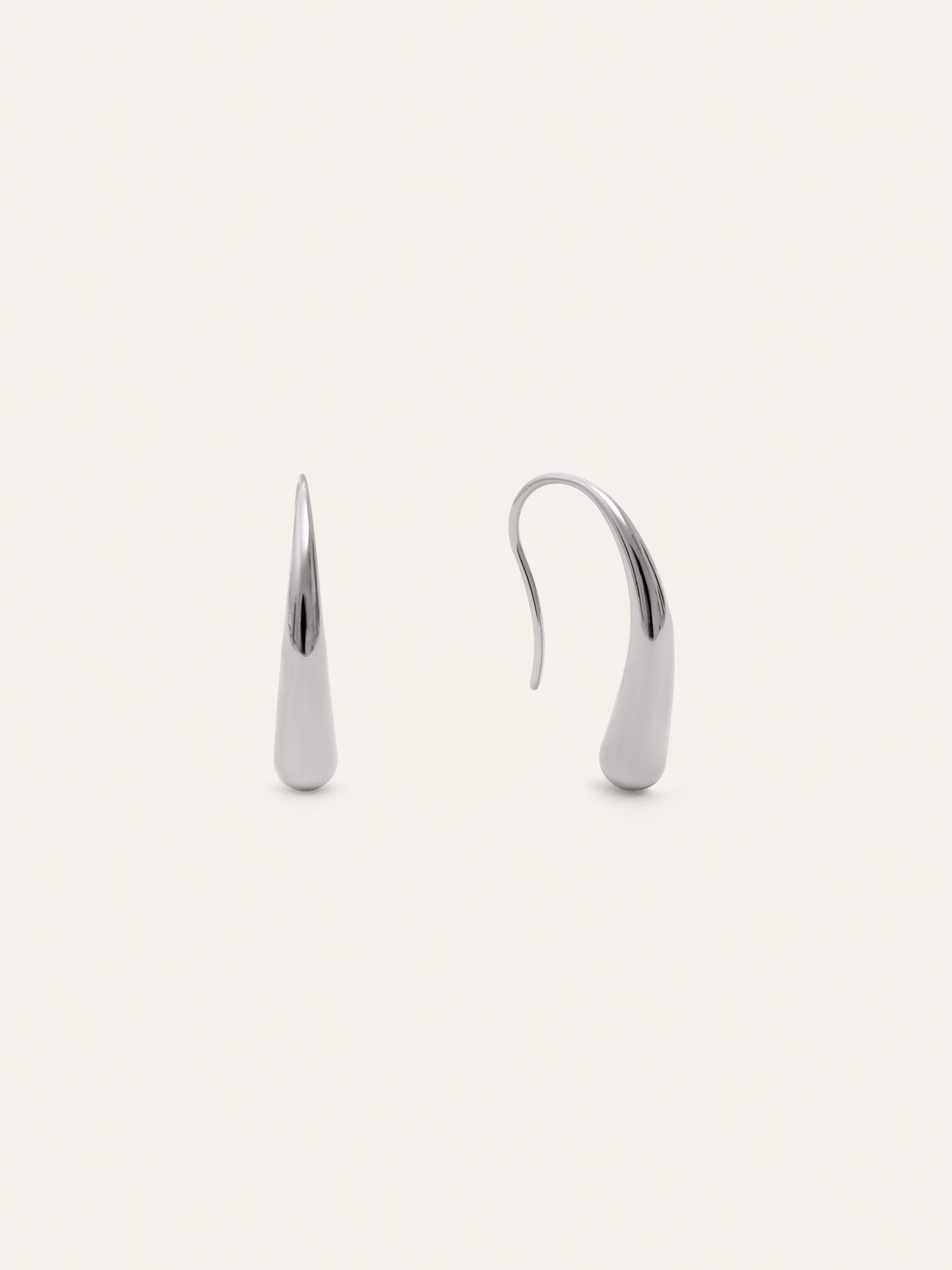 Pendientes Long Gota Acero