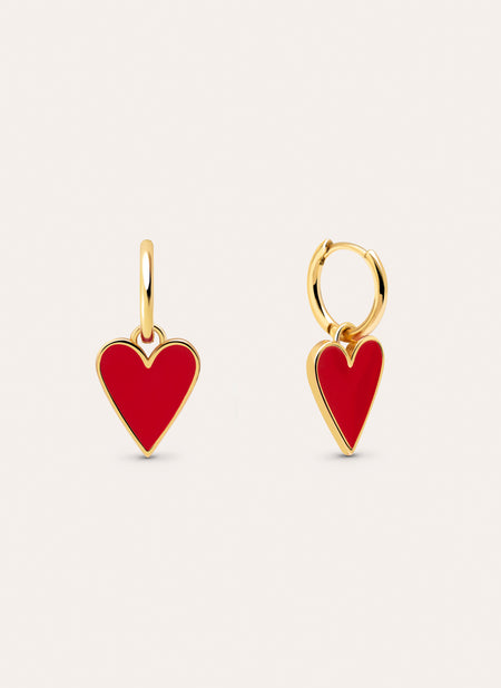 Pendientes Lovely Heart Baño Oro