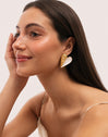 Boucles D'oreilles Coquillage Enamel Acier Plaqué Or
