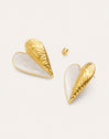 Boucles D'oreilles Coquillage Enamel Acier Plaqué Or