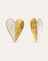 Boucles D'oreilles Coquillage Enamel Acier Plaqué Or