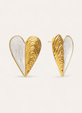 Boucles D'oreilles Coquillage Enamel Acier Plaqué Or