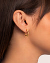 Mini Bamboo Stainless Steel Gold Hoop Earrings