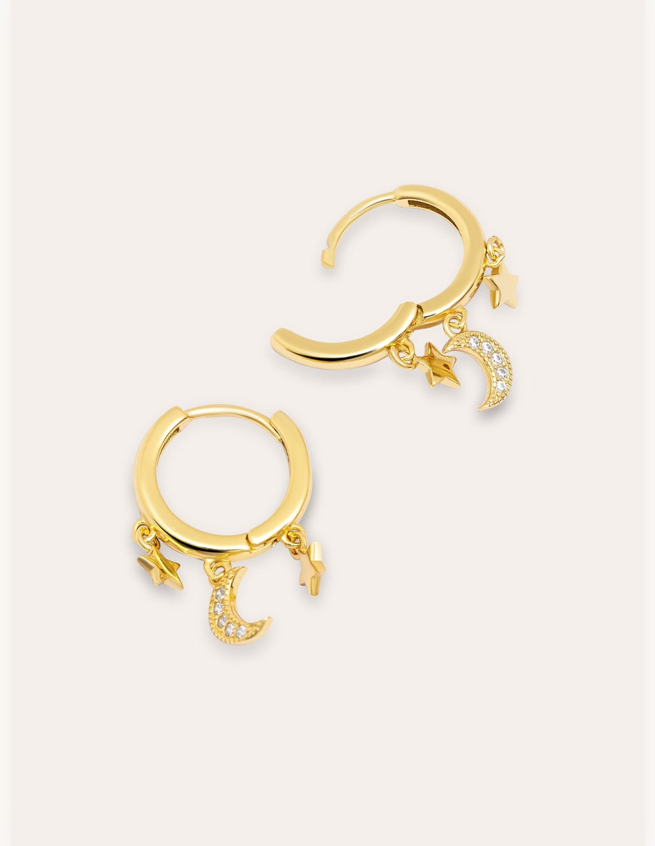 Imagen detalle de Midnight Sky Gold-Plated Earrings
