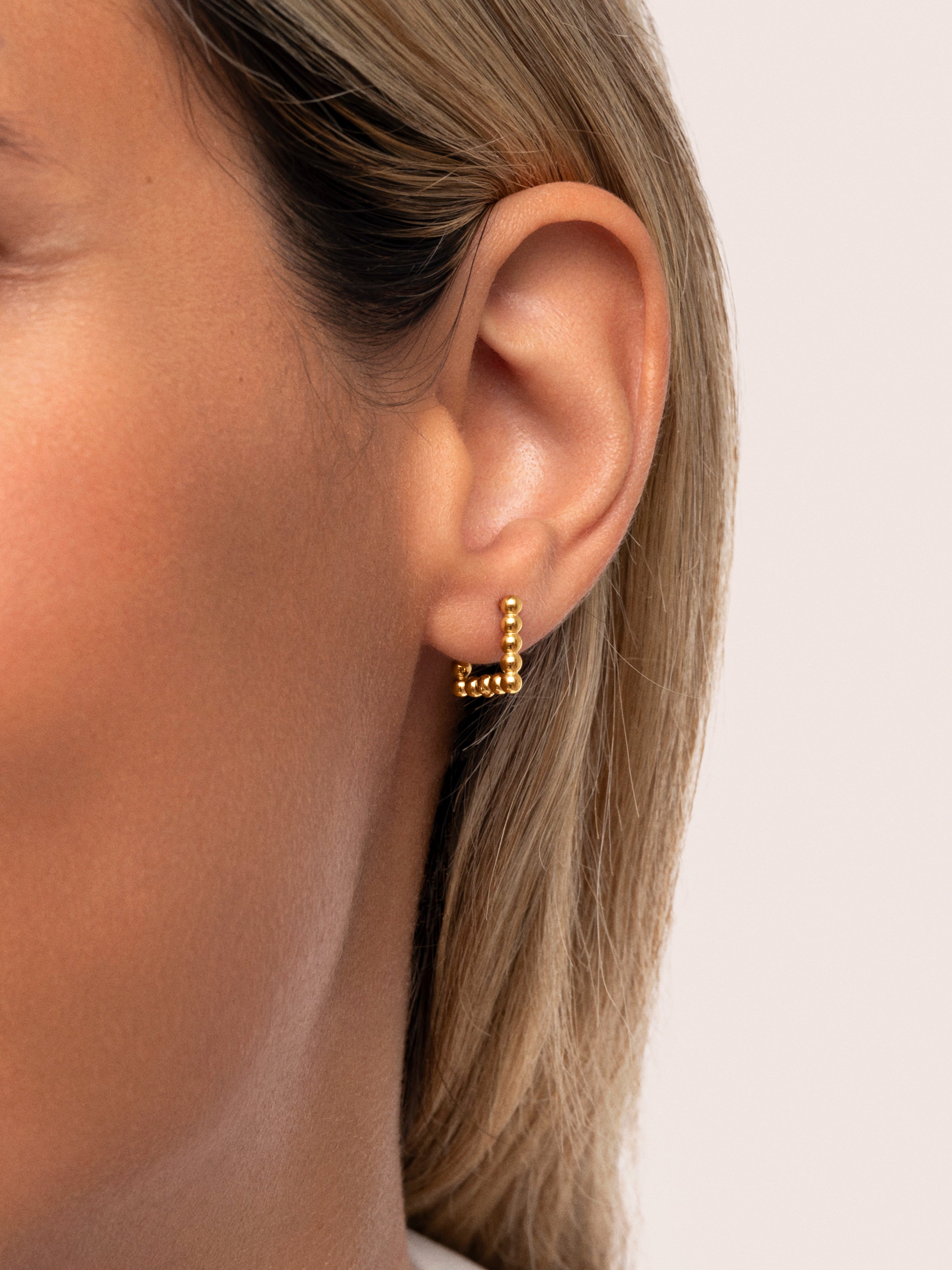 Mila Dots Stainless Steel Gold Earrings 