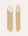 Boucles d'oreilles Nacre Cascade Acier Plaqué Or