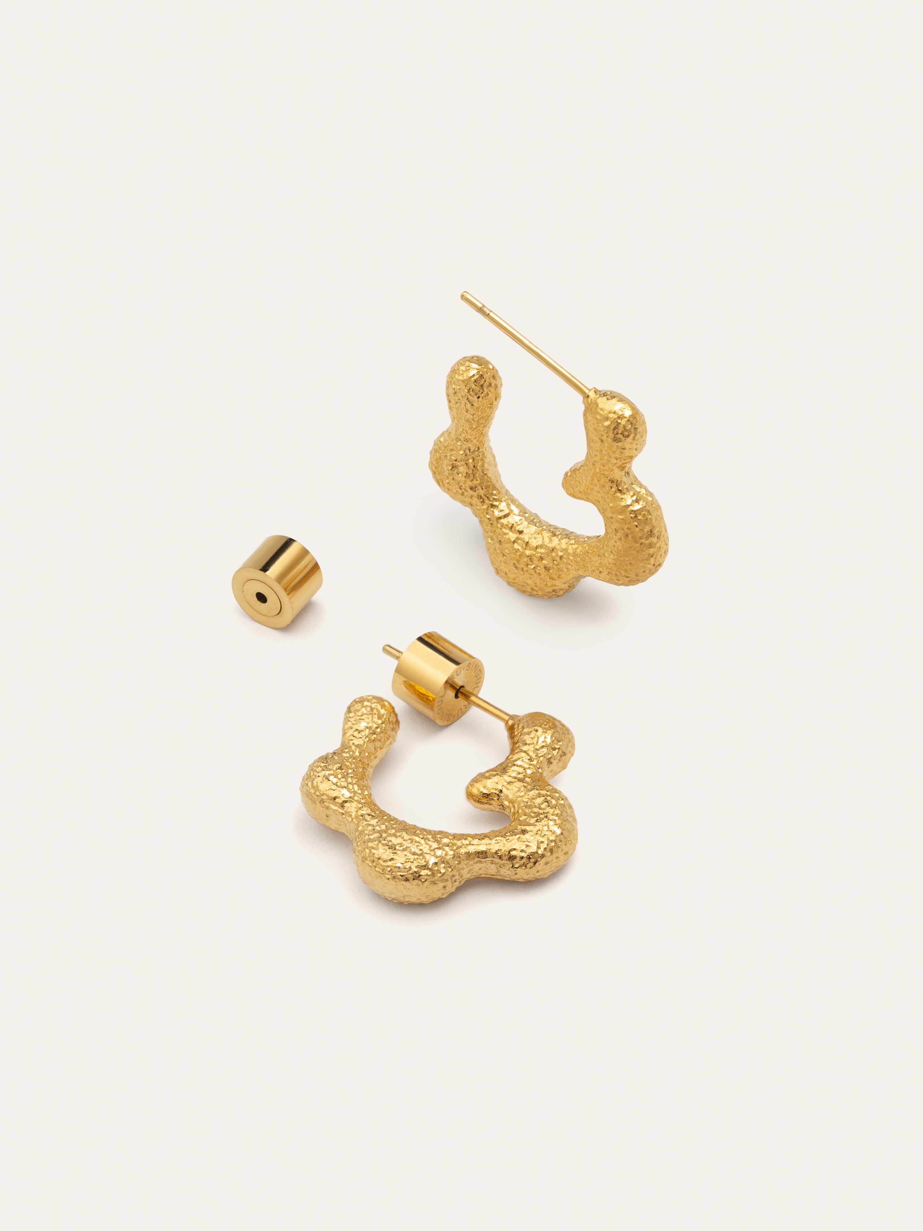 Pendientes Organic Flower Acero Baño Oro