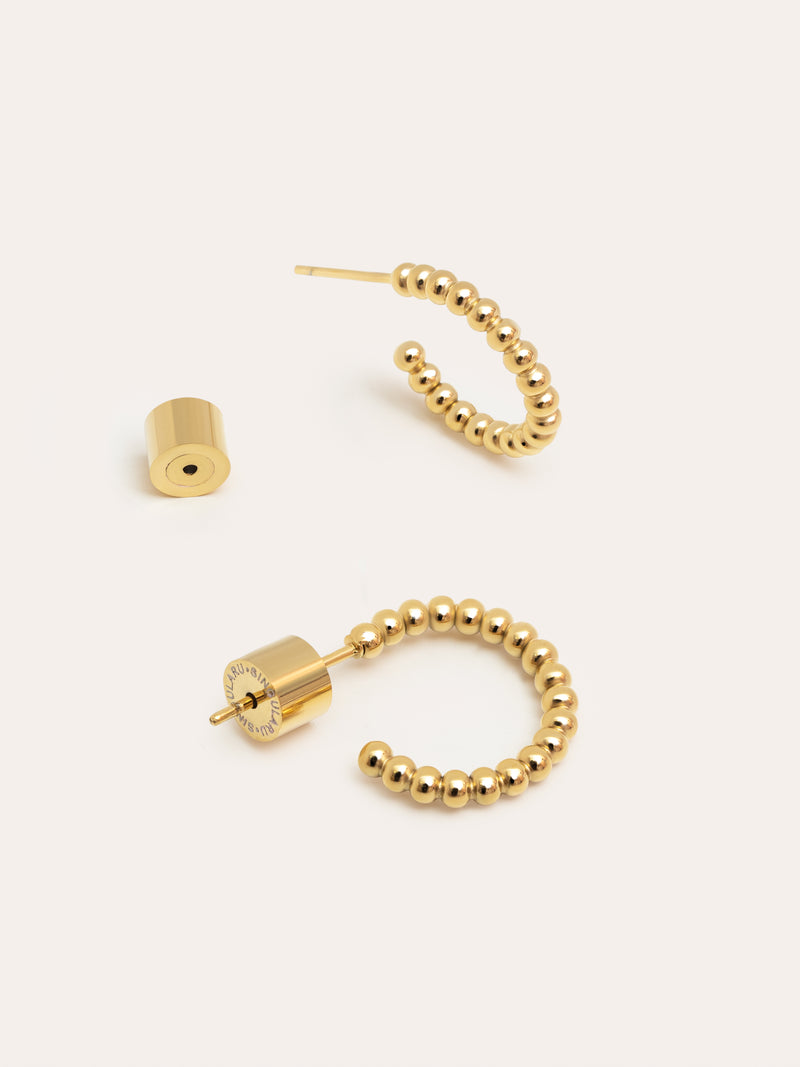 Boucles D'oreilles Pebble Dots S Acier Plaqué Or