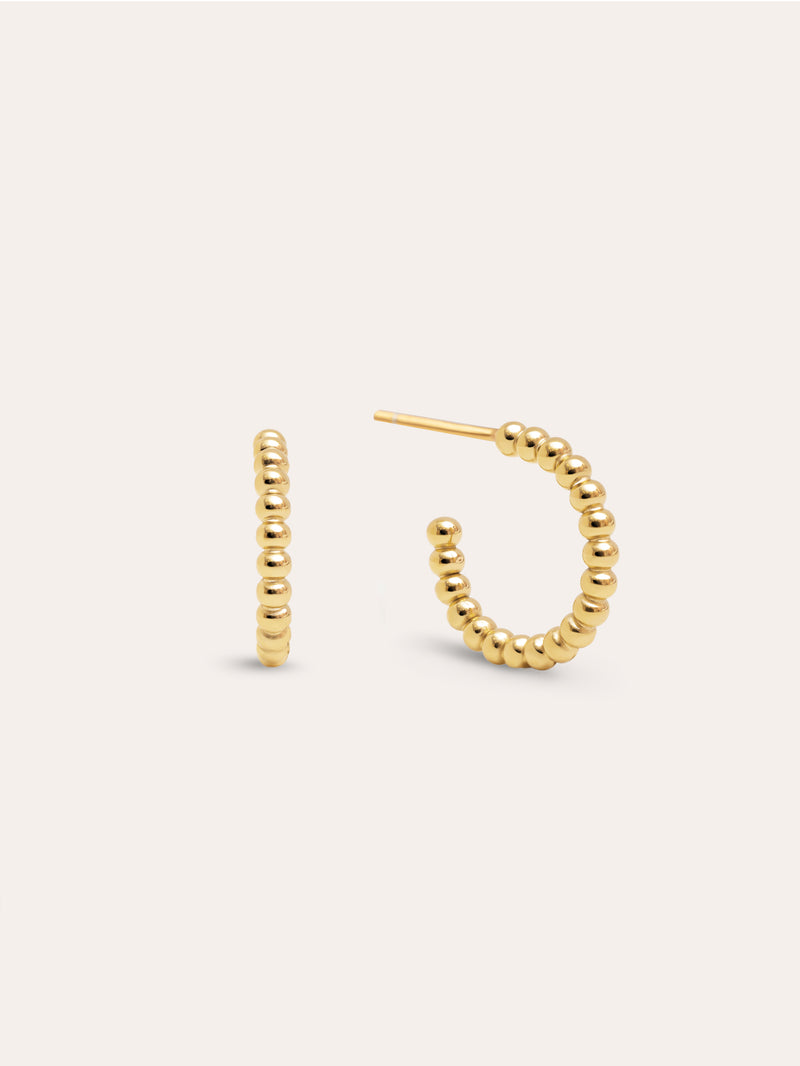 Boucles D'oreilles Pebble Dots S Acier Plaqué Or