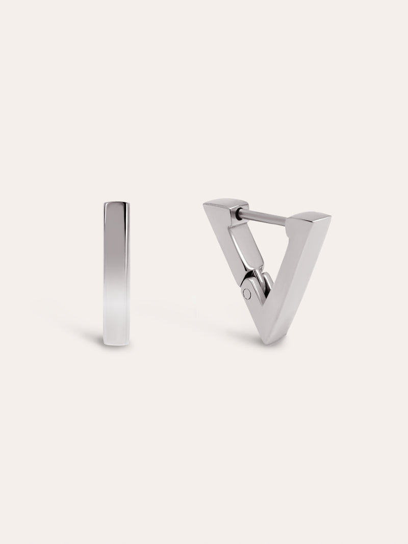 Boucles D'oreilles Pyramide Acier