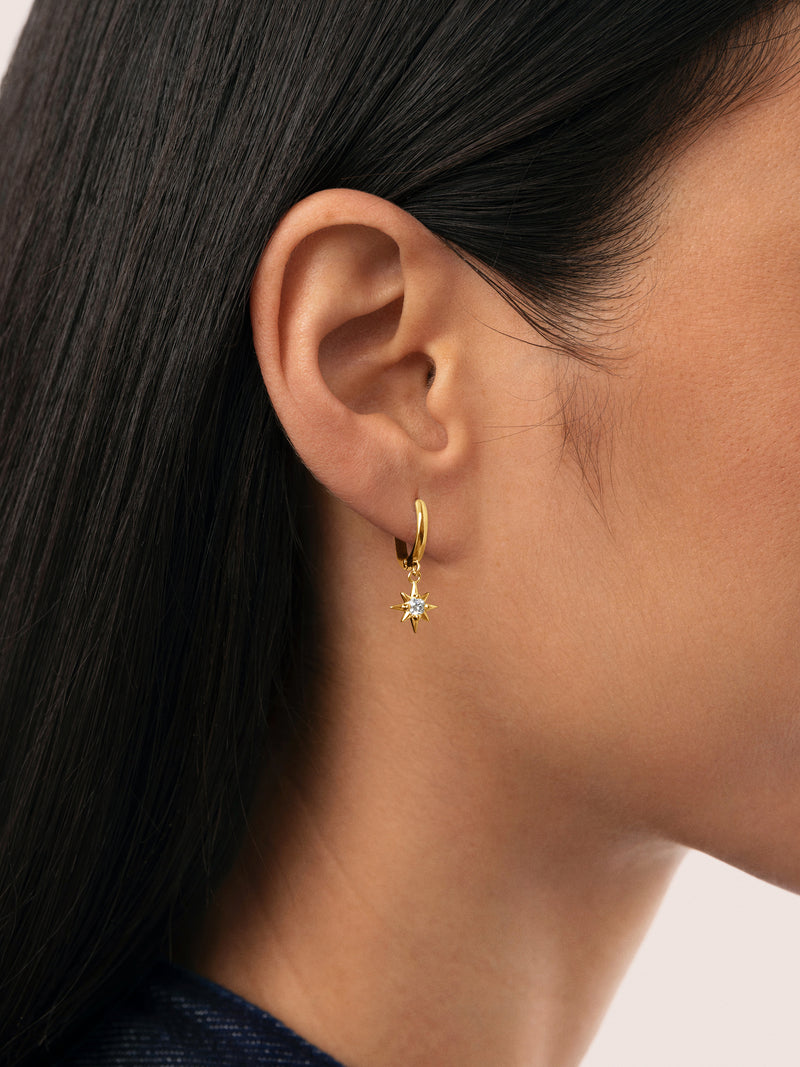 Boucles d'oreilles Étoile Polaire Plaqué Or