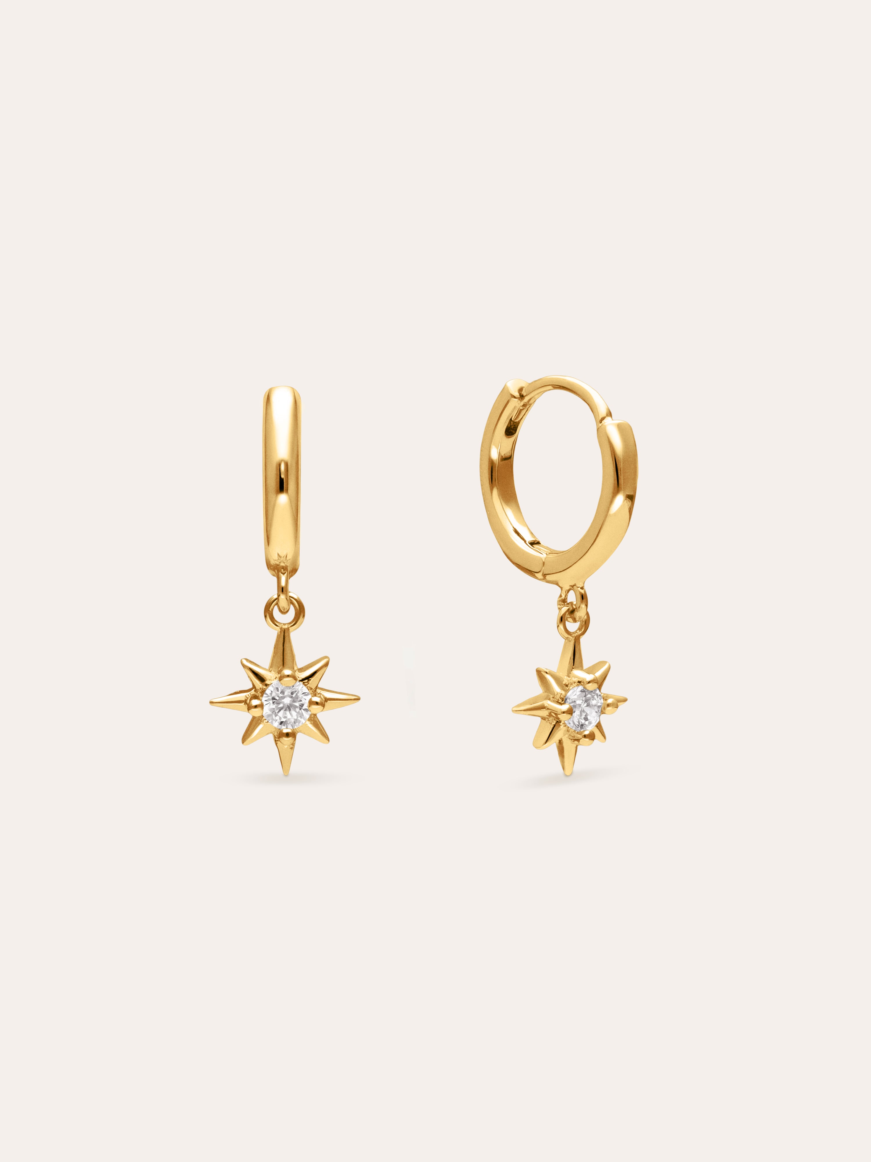 Boucles d'oreilles Étoile Polaire Plaqué Or