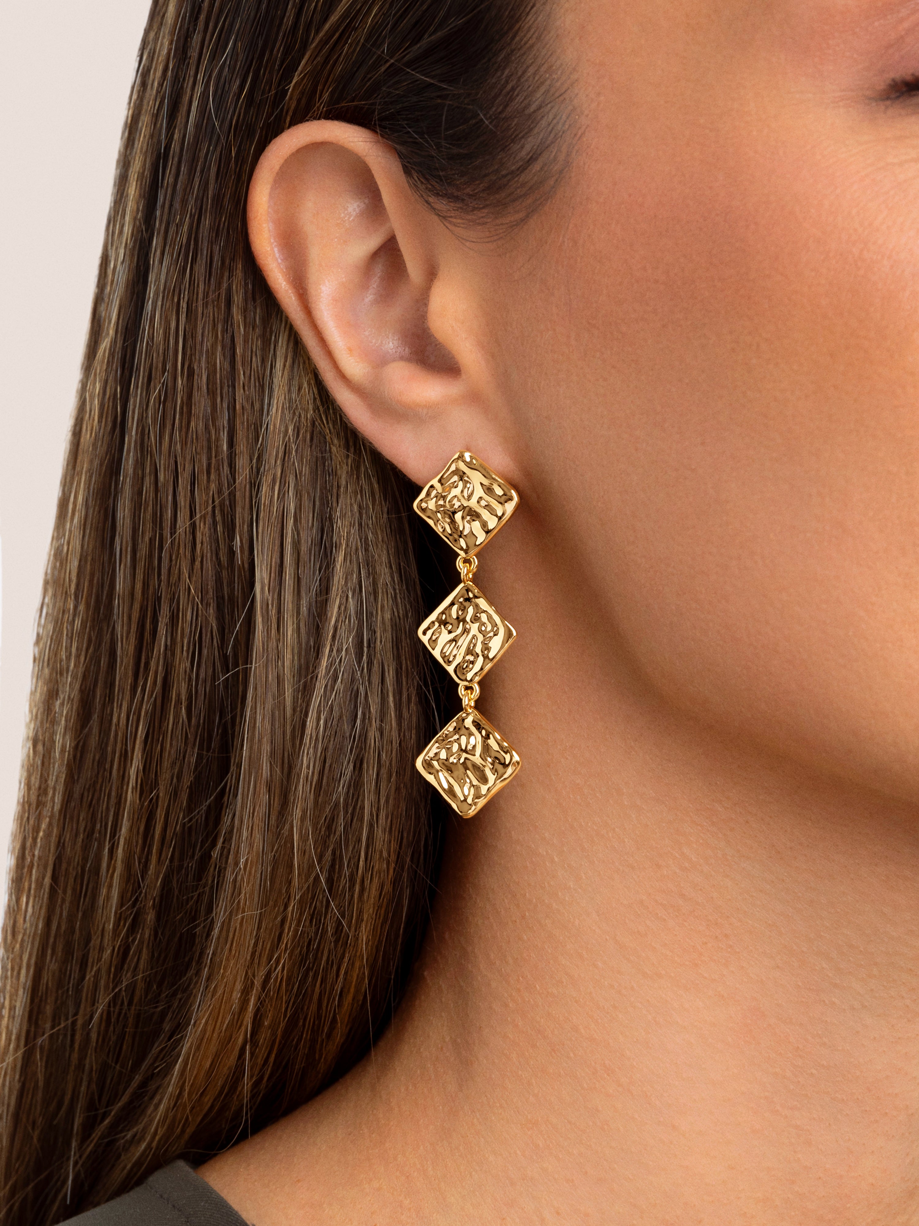 Rhomb Gold Earrings