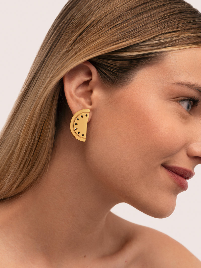 Pendientes Sandía Acero Baño Oro