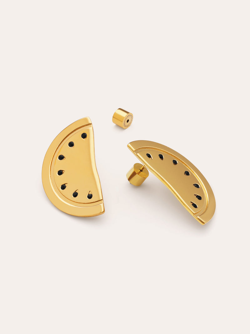Pendientes Sandía Acero Baño Oro