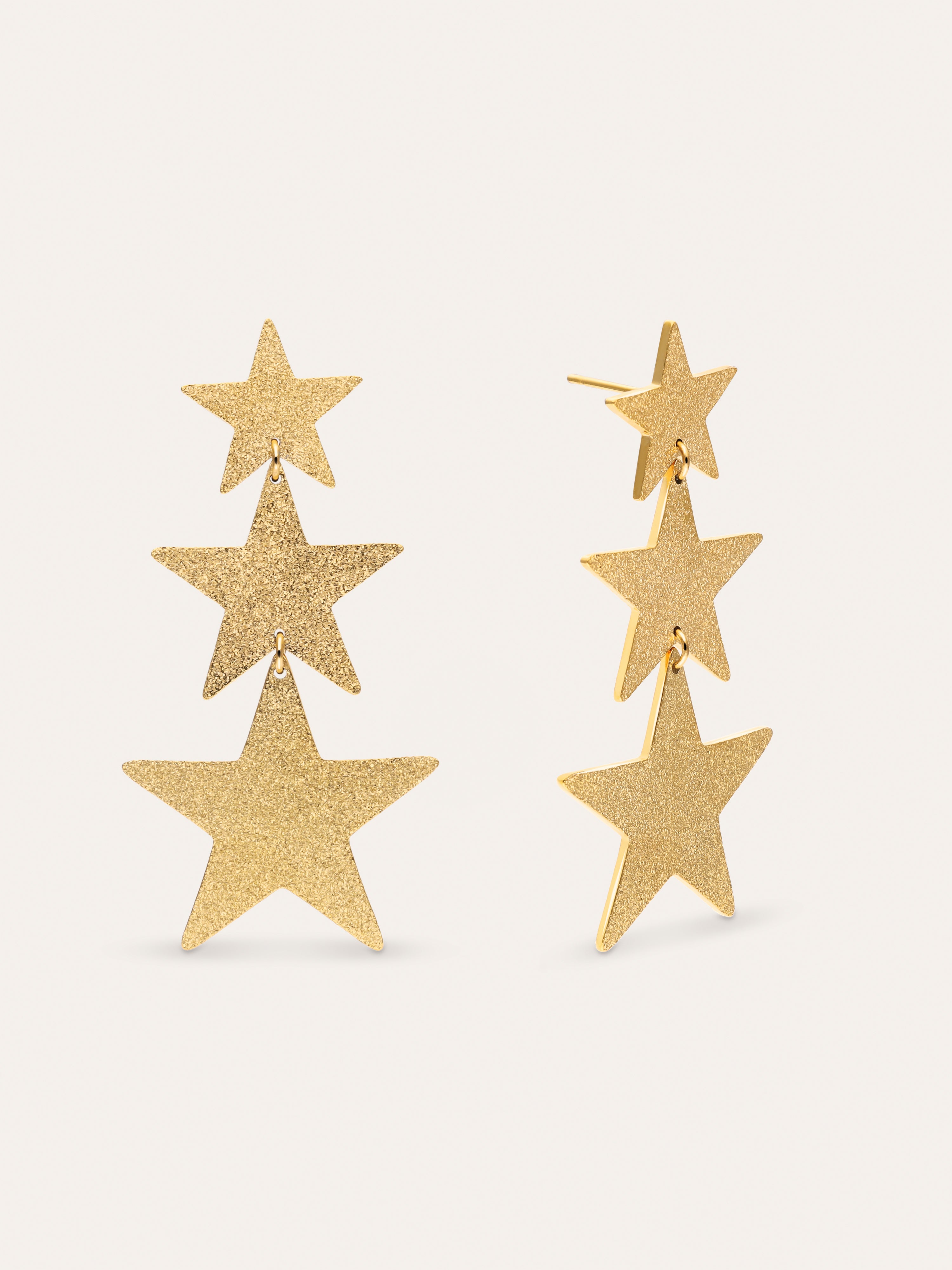 Shinning Stars Stainless Steel Gold Earrings 