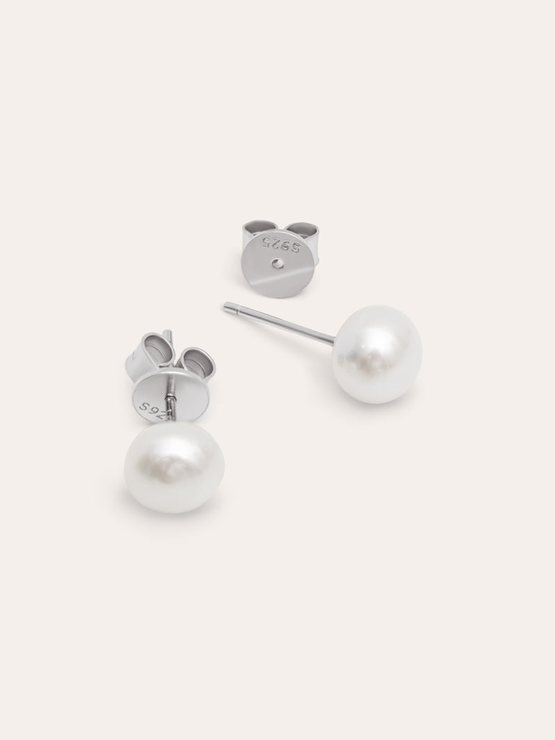 Single Pearl Ohrringe Silber