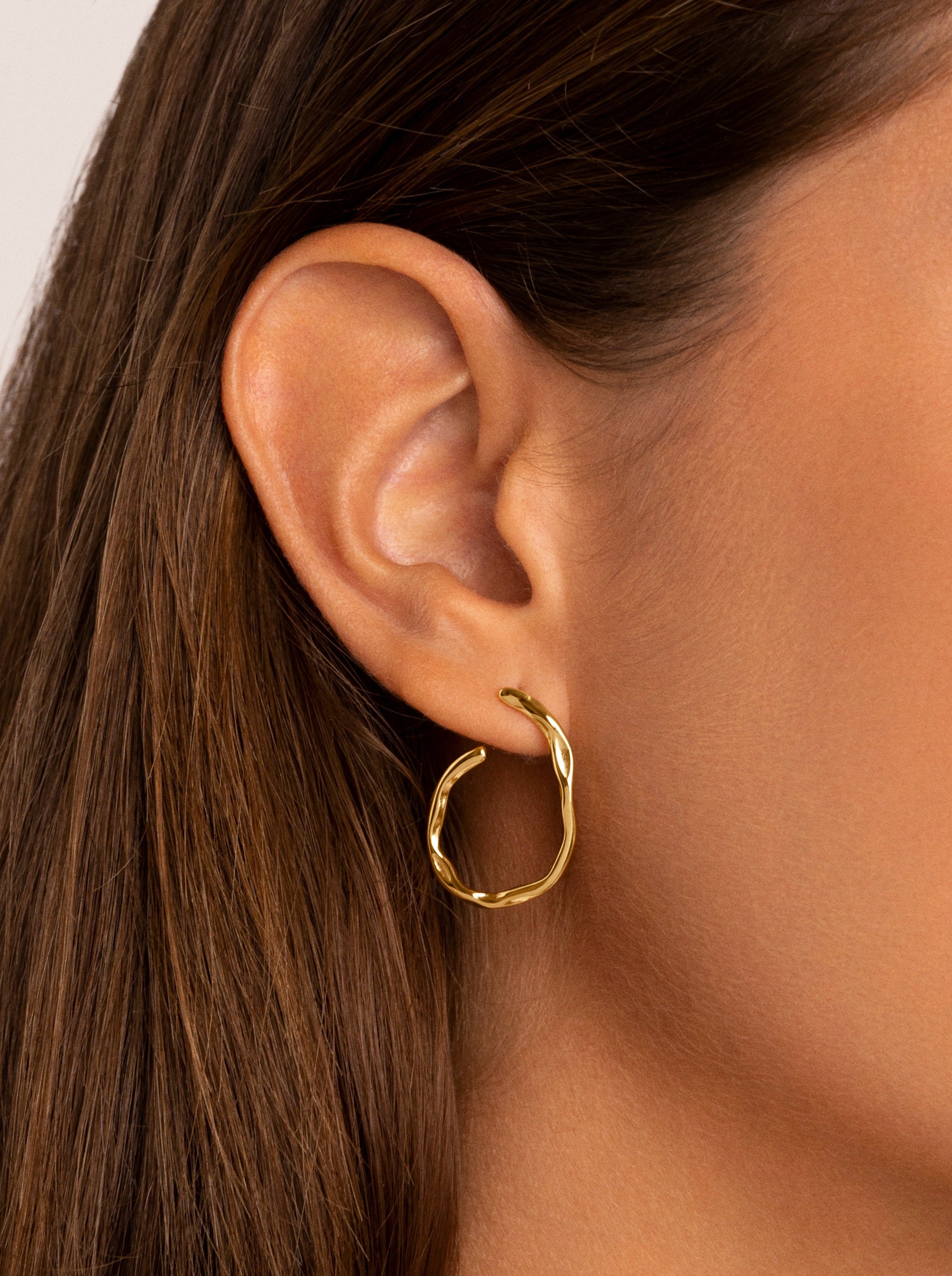 Spiraling Stainless Steel Gold earrings