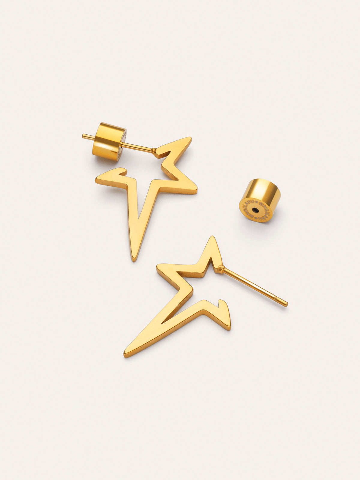 Imagen detalle de Boucles d'oreilles Star Punk Acier Plaqué Or