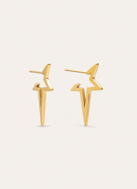 Ohrringe Star Punk Edelstahl mit 18kt Goldbeschichtung