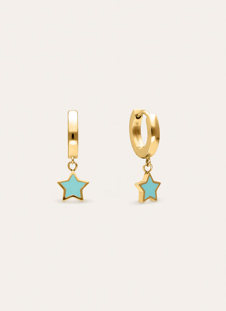 Brincos de Argola Star Sky Aço Banhado a Ouro