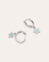 Pendientes Aro Star Sky Enamel Plata