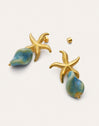 Ohrringe Starfish Wave Edelstahl vergoldet