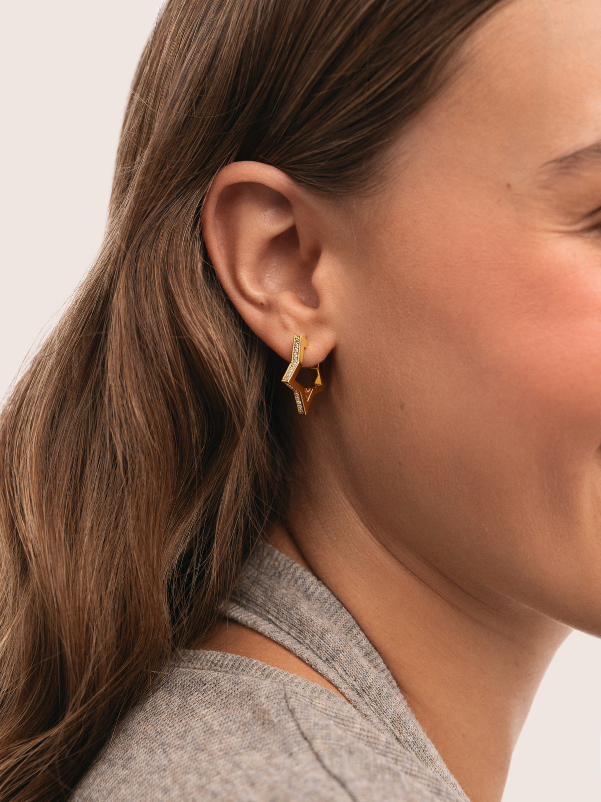 Pendientes Superstar Sparks Baño Oro - vista 6