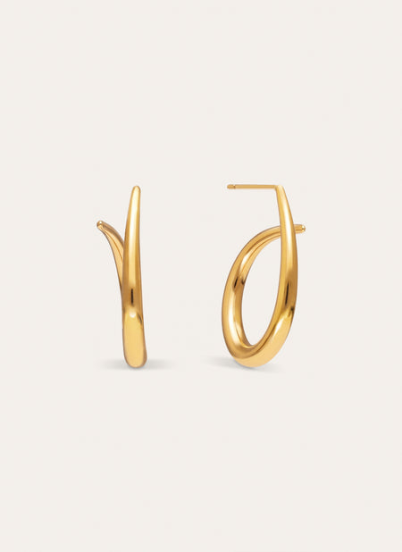 Twist Steel Gold-Plated Earrings