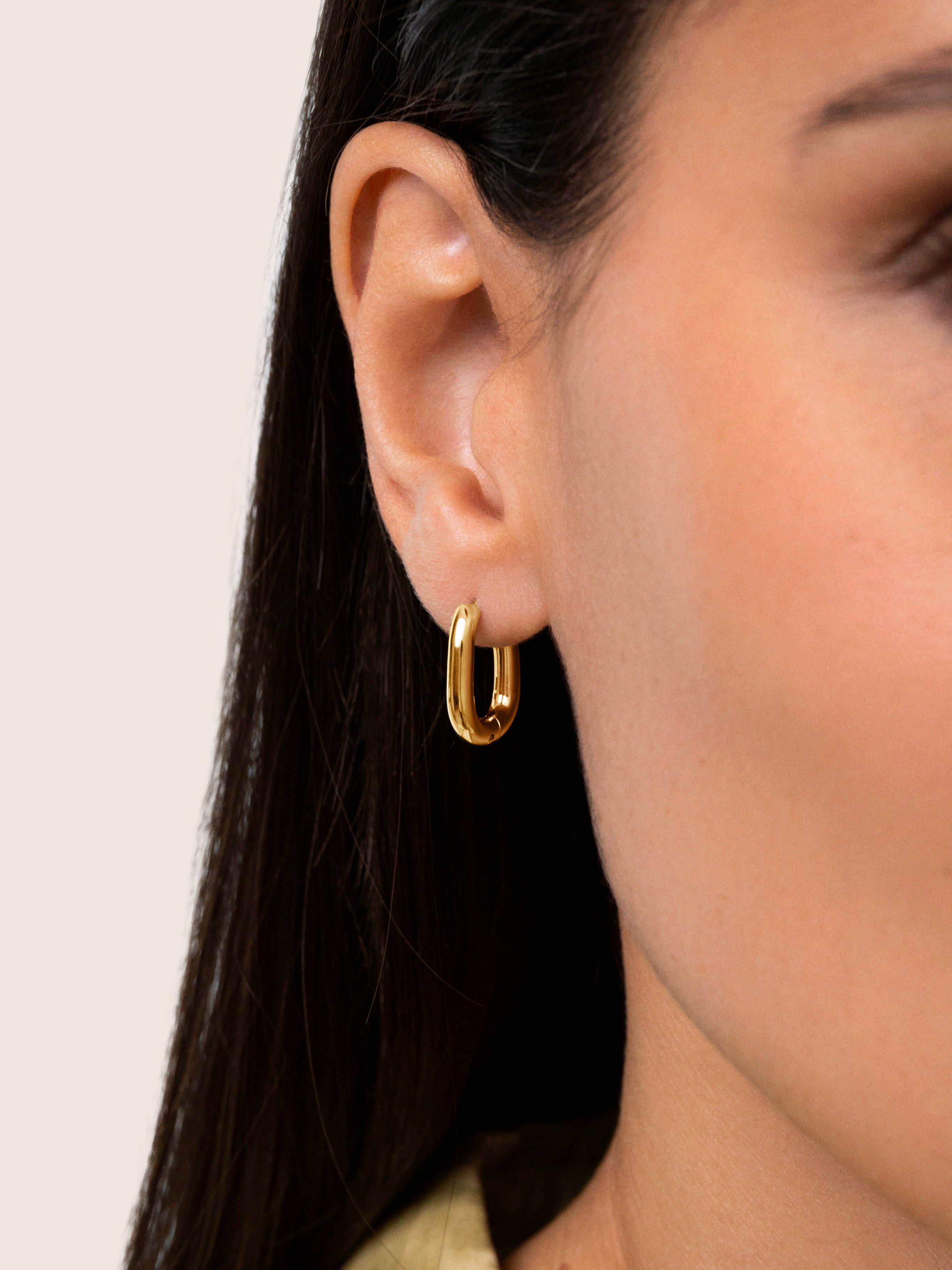 Twisted Link Gold Stainless Steel Earrings