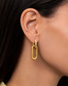 Twisted Link Gold Stainless Steel Earrings