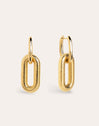 Twisted Link Gold Stainless Steel Earrings