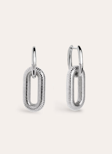 Twisted Link Sterling Steel Earrings