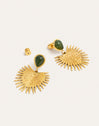 Pendientes Verde Catalina Acero Baño Oro