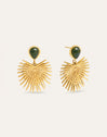Pendientes Verde Catalina Acero Baño Oro