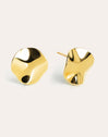 Waves Stainless Steel Gold Earrings