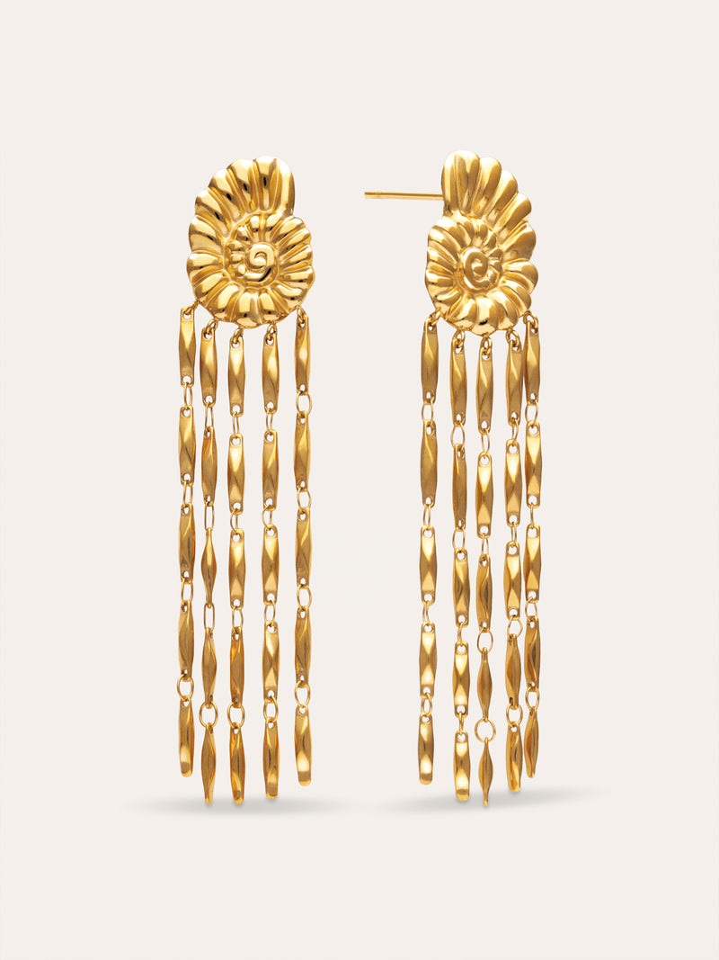 Pendientes Zafira Shells Acero Baño Oro