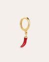 Chilly Pepper Enamel Gold Single Earring 