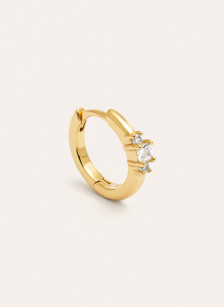 Halo Gold Hoop Single Earring