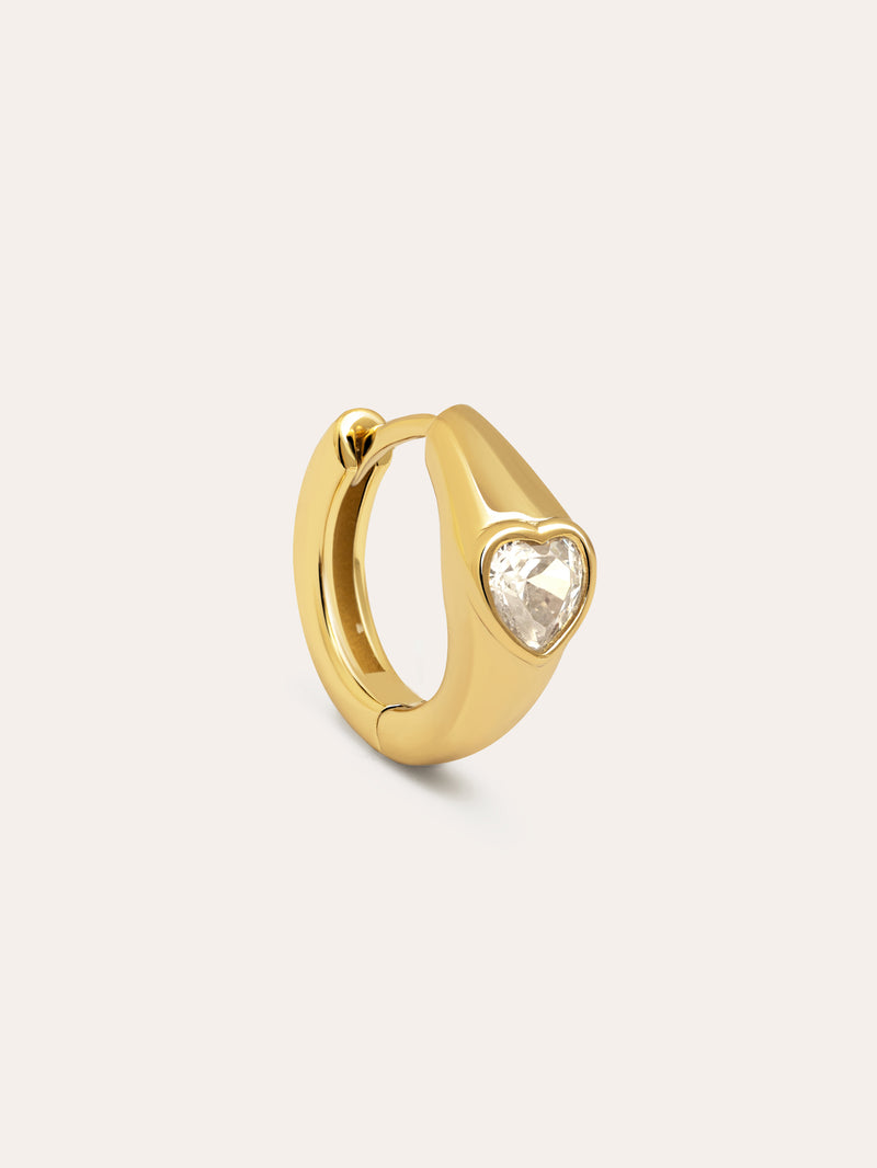 Heart Creolen Einzelner Ohrring, vergoldet