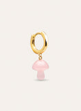 Einzelner Ohrring Pilz-Form Rosa 18kt Goldbeschichtung