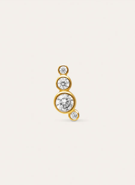 Bubbles Spark Gold-Plated Single Earring