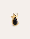 Pendiente Suelto Cat Black Baño Oro