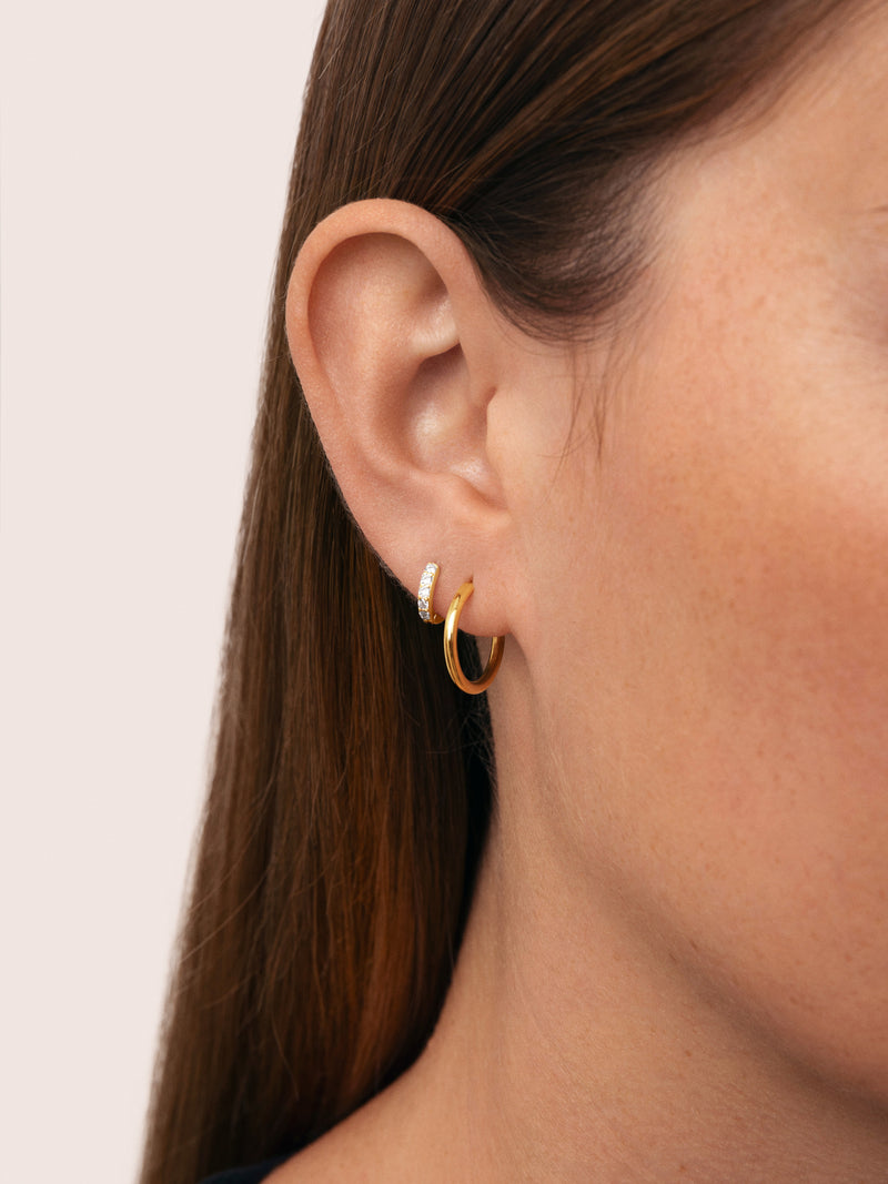 Boucle d'oreille seule Créole Cleo M plaqué or